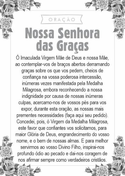 Santinho Nossa Senhora das Graças. Pcte c/ 250 Unids