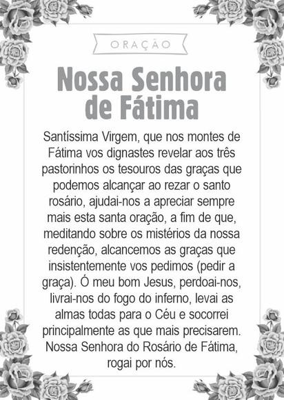 Santinho Nossa Senhora de Fátima. Pcte c/ 250 Unids
