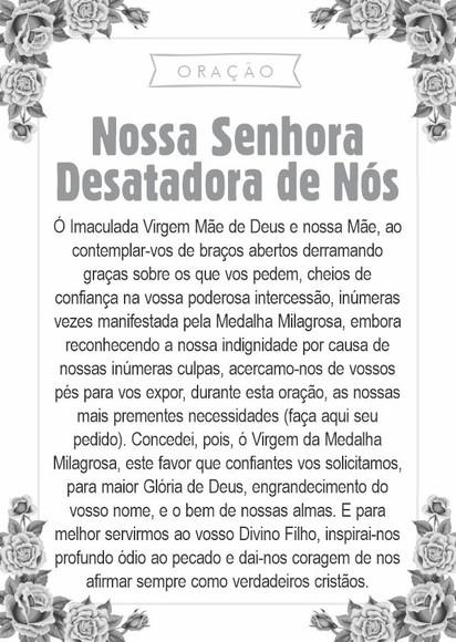 Santinho Nossa Senhora Desatadora de Nós. Pcte c/ 250 Unids