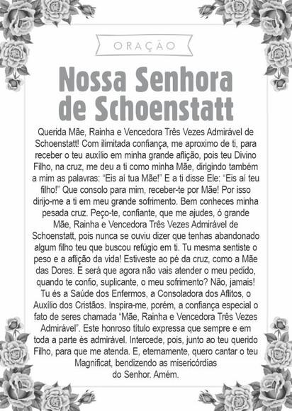 Santinho Nossa Senhora de Schoenstatt. Pcte c/ 250 Unids