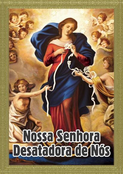 Santinho Nossa Senhora Desatadora de Nós. Pcte c/ 250 Unids