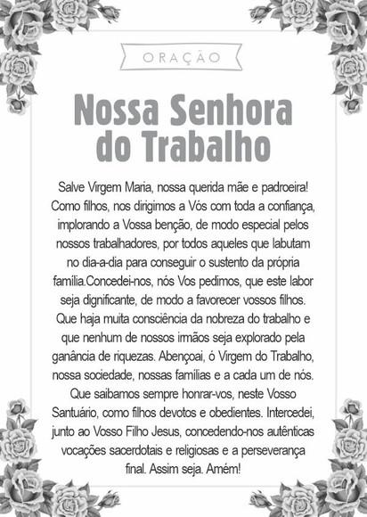 Santinho Nossa Senhora do Trabalho. Pcte c/ 250 Unids