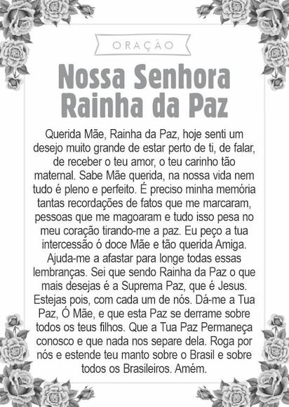 Santinho Nossa Senhora Rainha da Paz. Pcte c/ 250 Unids
