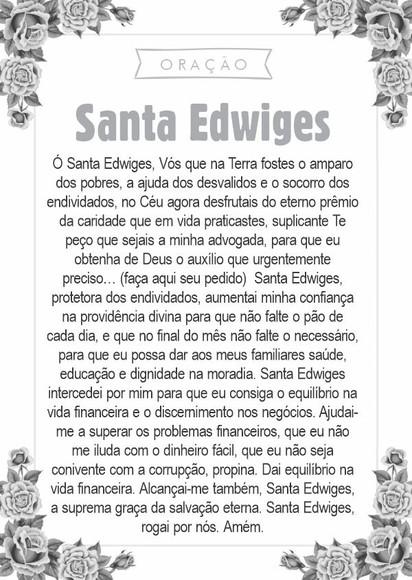 Santinho Santa Edwiges. Pcte c/ 250 Unids