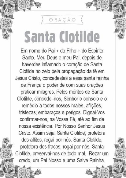 Santinho Santa Clotilde. Pcte c/ 250 Unids