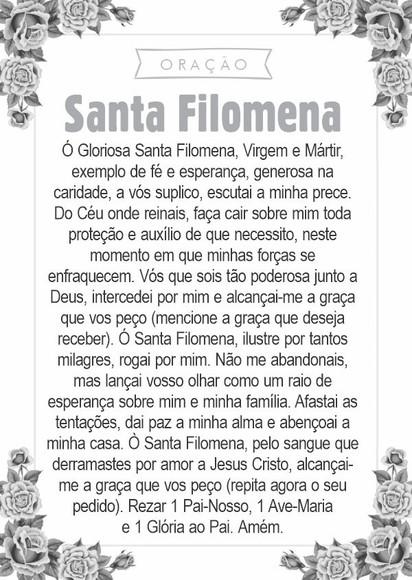 Santinho Santa Filomena. Pcte c/ 250 Unids