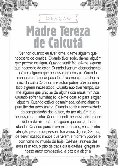 Santinho Santa Madre Tereza de Calcutá. Pcte c/ 250 Unids