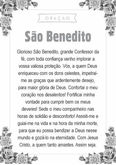 Santinho São Benedito. Pcte c/ 250 Unids