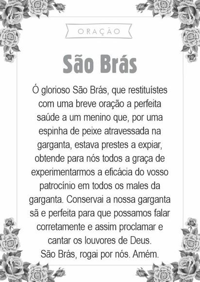 Santinho São Brás. Pcte c/ 250 Unids