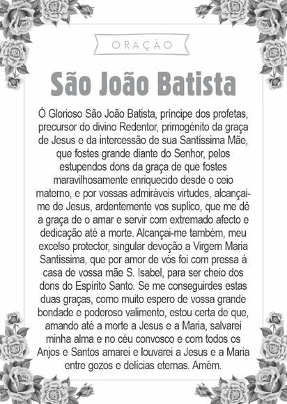 Santinho São João Batista. Pcte c/ 250 Unids