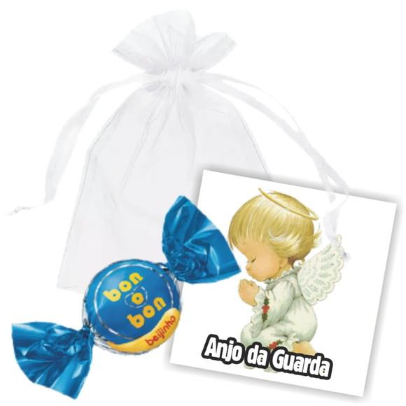 SAQUINHO DE ORGANZA + MINI CARTÃO - ANJO DA GUARDA MOD.04