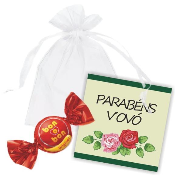 SAQUINHO DE ORGANZA + MINI CARTÃO - AVÓS