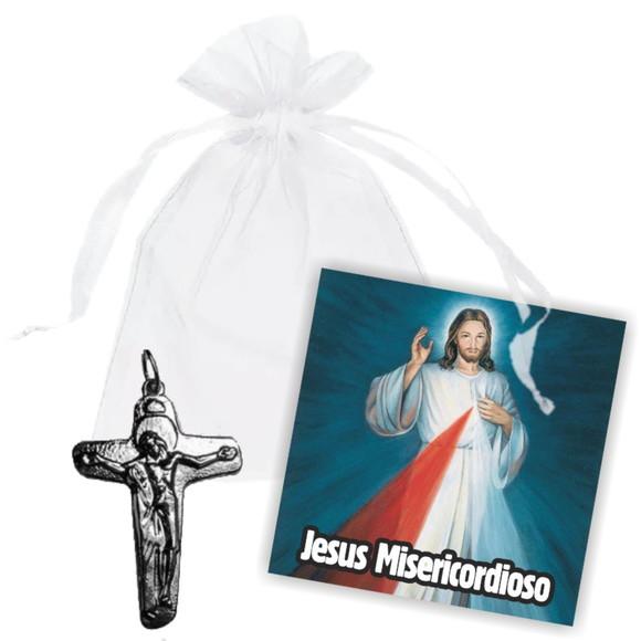 SAQUINHO DE ORGANZA + MINI CARTÃO - CRISTO MOD.04