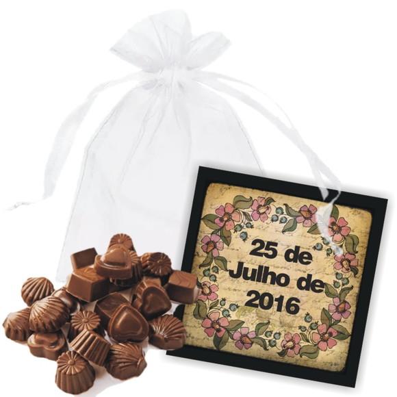 SAQUINHO DE ORGANZA + MINI CARTÃO - DATA