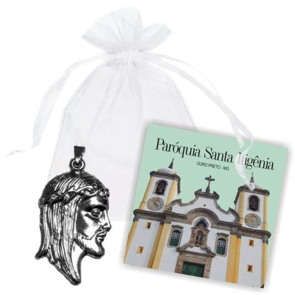 SAQUINHO DE ORGANZA + MINI CARTÃO - FOTO PARÓQUIA / IGREJA