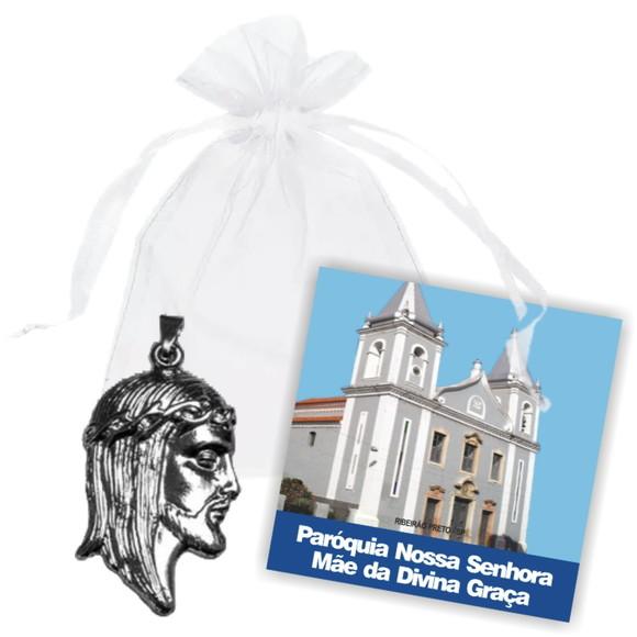 SAQUINHO DE ORGANZA + MINI CARTÃO - FOTO PARÓQUIA / IGREJA
