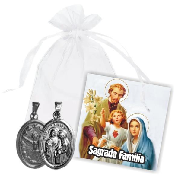 SAQUINHO DE ORGANZA + MINI CARTÃO - SAGRADA FAMÍLIA MOD.01