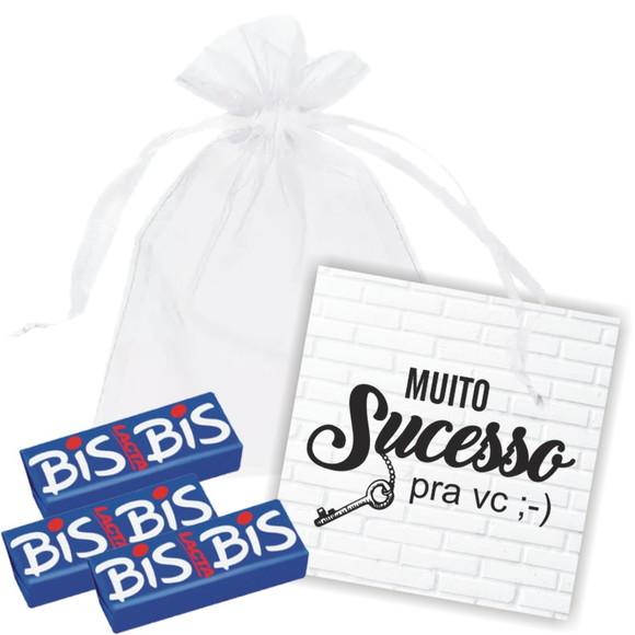 SAQUINHO DE ORGANZA + MINI CARTÃO - SUCESSO