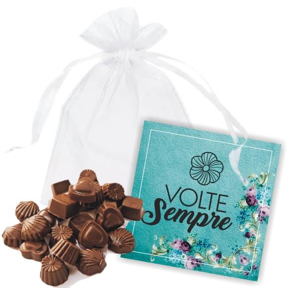 SAQUINHO DE ORGANZA + MINI CARTÃO - VOLTE