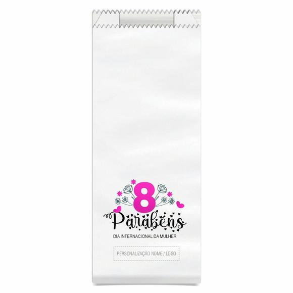Saquinho de Papel Dia da Mulher, Personalizado. Mod.04