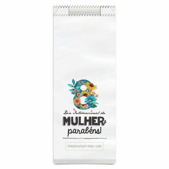 Saquinho de Papel Dia da Mulher, Personalizado. Mod.05