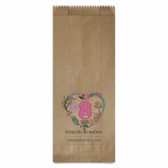 Saquinho de Papel Dia da Mulher, Personalizado. Mod.03