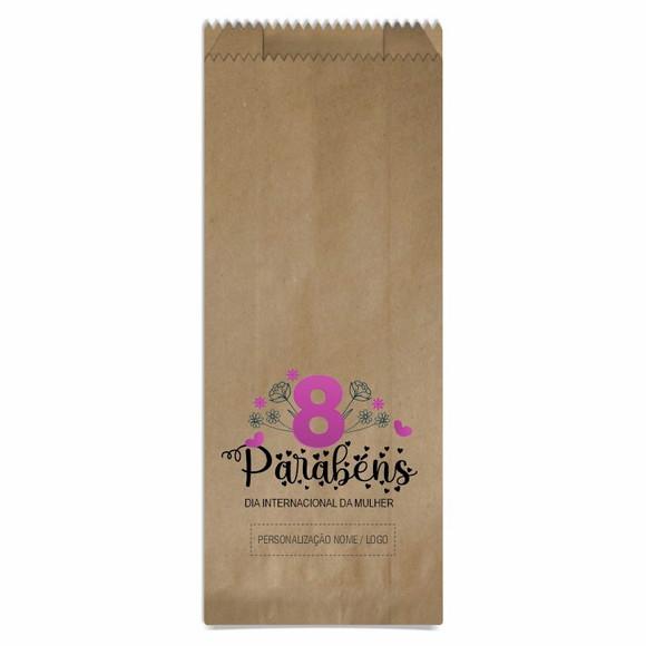 Saquinho de Papel Dia da Mulher, Personalizado. Mod.04