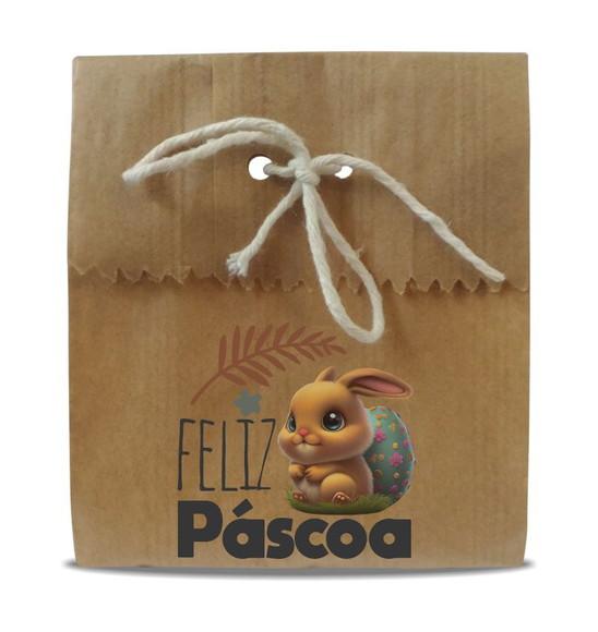 Saquinho de Papel Feliz Páscoa, Person, Furo/cordão. Mod5