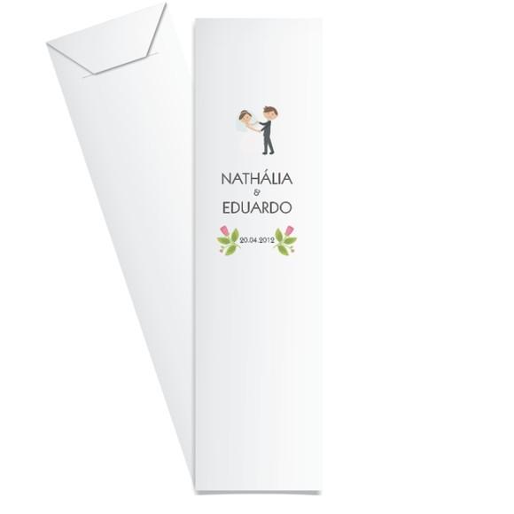 SAQUINHO DE PAPEL PORTA TALHERES PERSONALIZADO CASAMENTO M01