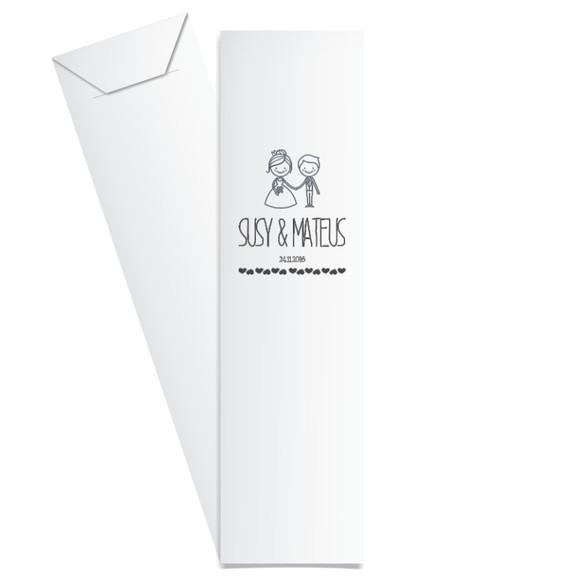 SAQUINHO DE PAPEL PORTA TALHERES PERSONALIZADO CASAMENTO M06