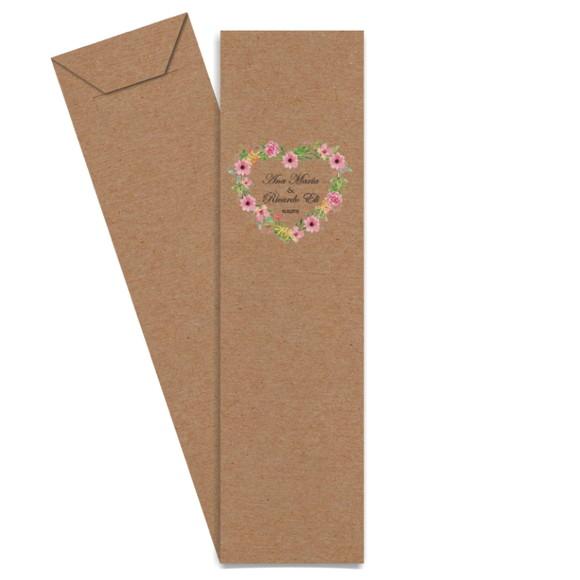 SAQUINHO DE PAPEL PORTA TALHERES PERSONALIZADO CASAMENTO M13
