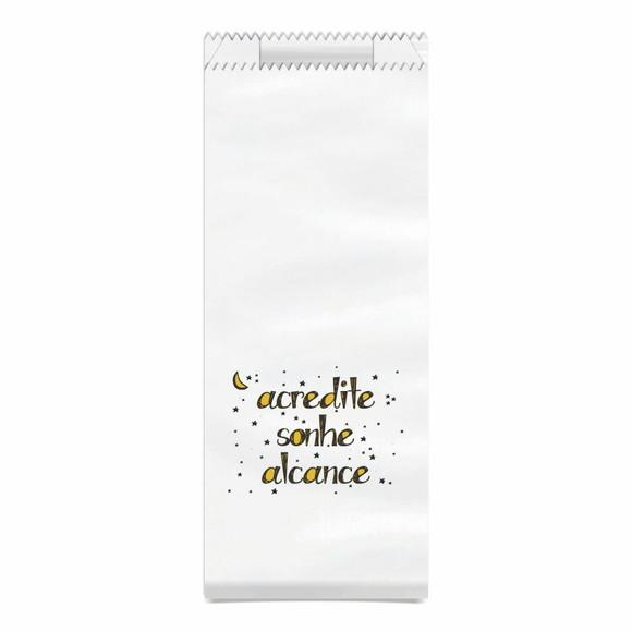 SAQUINHO KRAFT SIMPLES PERSONALIZADO - ACREDITE SONHE