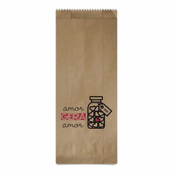 SAQUINHO KRAFT SIMPLES PERSONALIZADO - AMOR GERA AMOR