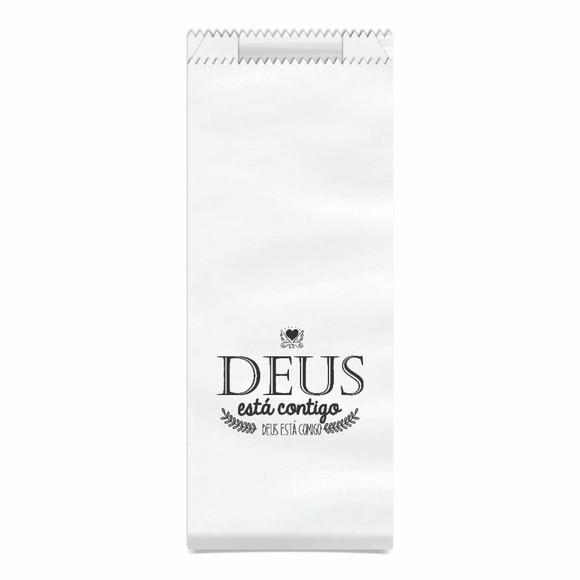 Saquinho Kraft Simples Personalizado - Deus Está Contigo