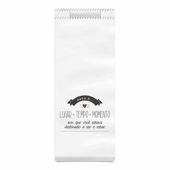 SAQUINHO KRAFT SIMPLES PERSONALIZADO - LUGAR TEMPO MOMENTO