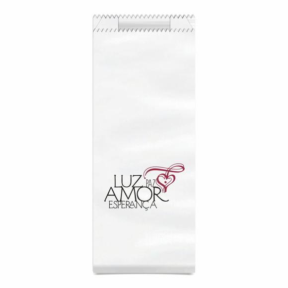 SAQUINHO KRAFT SIMPLES PERSONALIZADO - LUZ PAZ AMOR ESPERANÇ