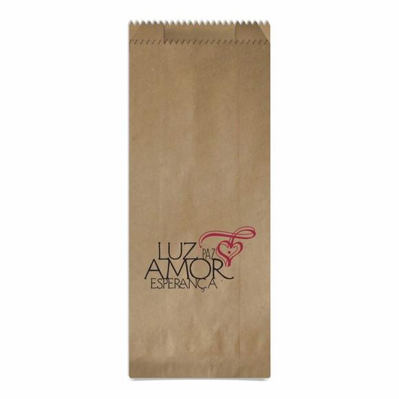 SAQUINHO KRAFT SIMPLES PERSONALIZADO - LUZ PAZ AMOR ESPERANÇ