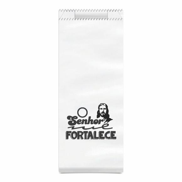 Saquinho Kraft Simples Personalizado - o Senhor Me Fortalece