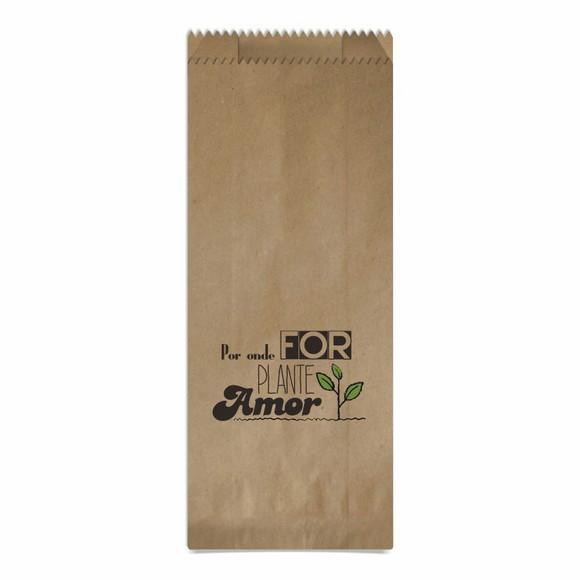 SAQUINHO KRAFT SIMPLES PERSONALIZADO - POR ONDE FOR...