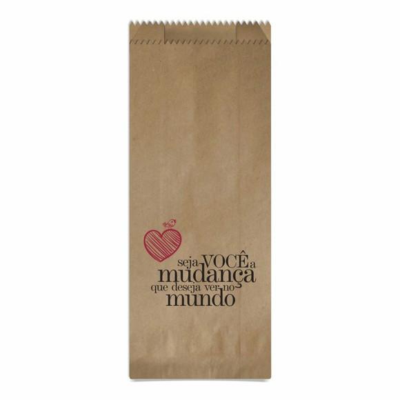 SAQUINHO KRAFT SIMPLES PERSONALIZADO - SEJA VOCÊ A MUDANÇA
