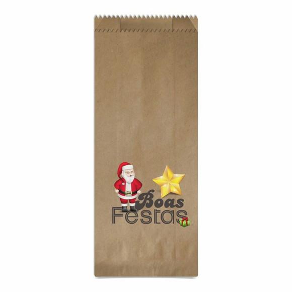 Saquinho Kraft Simples Personalizado Natal / Ano Novo