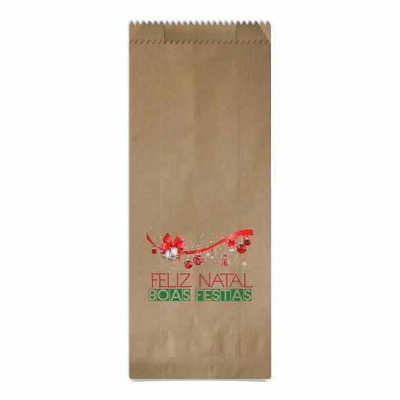 Saquinho Kraft Simples Personalizado Natal / Ano Novo