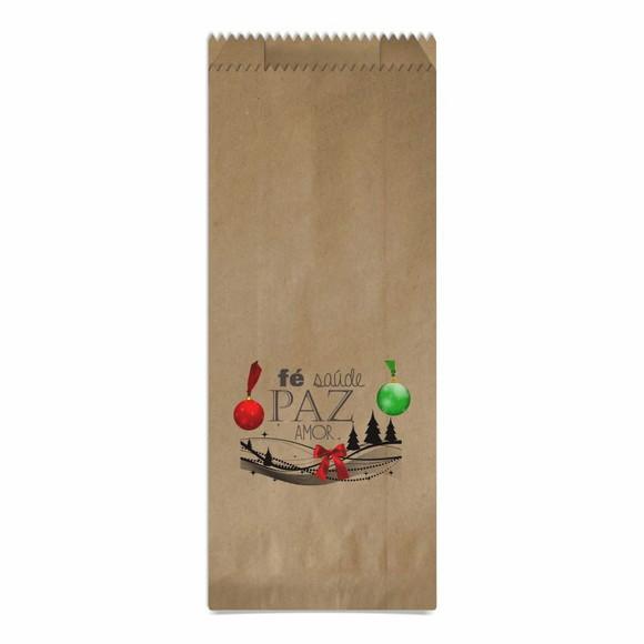 Saquinho Kraft Simples Personalizado Natal / Ano Novo