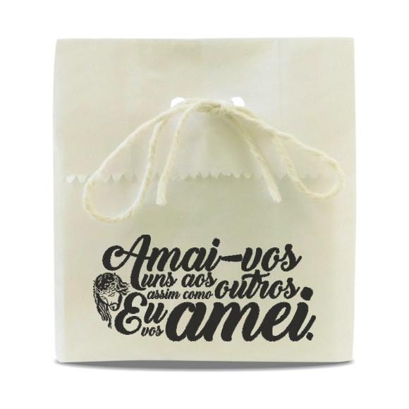 SAQUINHO PAPEL PERSONALIZADO - AMAI-VOS UNS AOS OUTROS