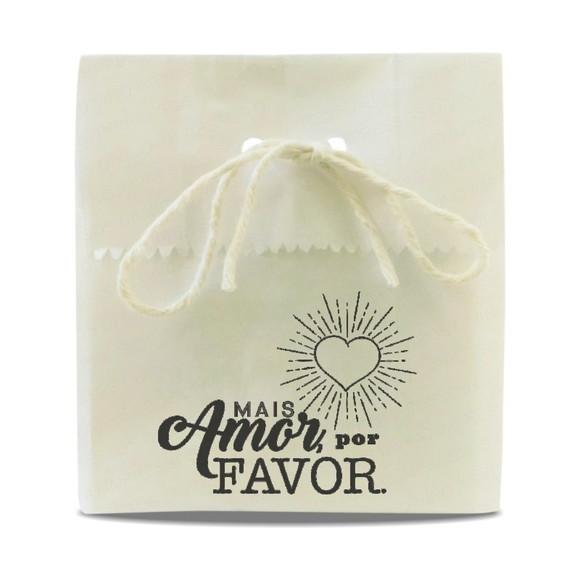 SAQUINHO PAPEL PERSONALIZADO - MAIS AMOR POR FAVOR