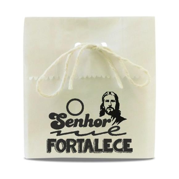 SAQUINHO PAPEL PERSONALIZADO - O SENHOR ME FORTALECE