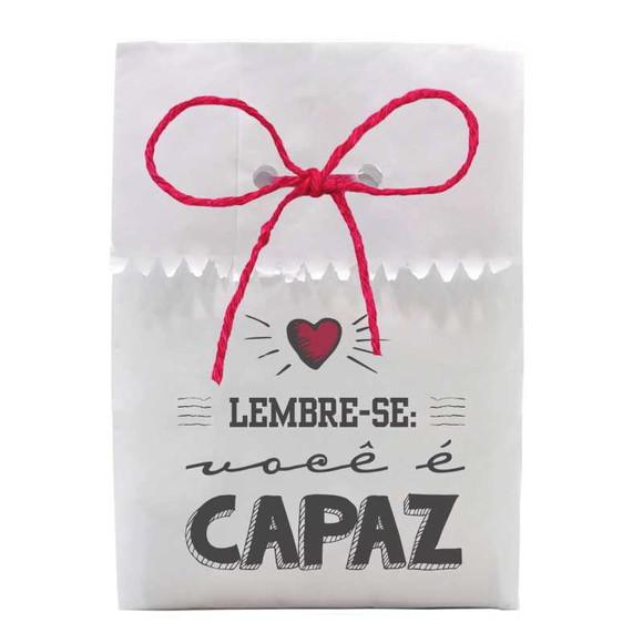 SAQUINHO PAPEL PERSONALIZADO. C/ FURO E CORDÃO - FRASES
