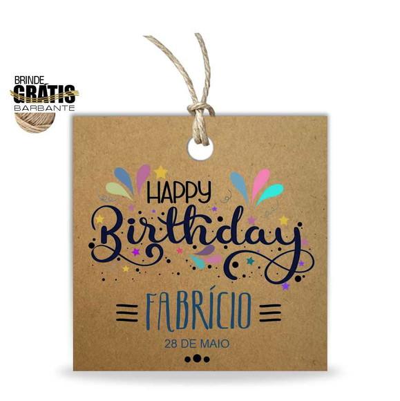 Tag aniversário quadrada