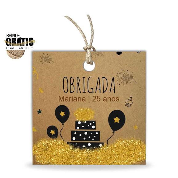Tag aniversário quadrada