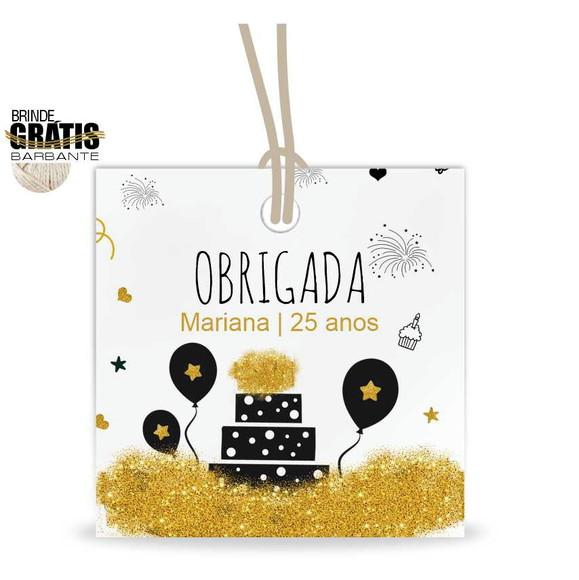 Tag aniversário quadrada